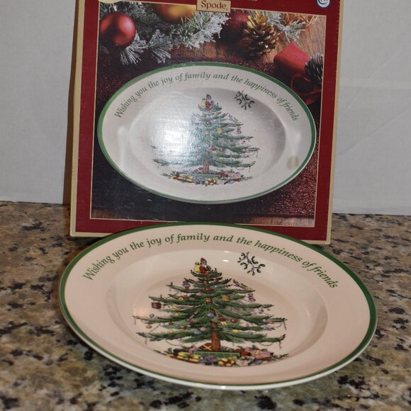 Spode Christmas Tree Sentiment Round Plate 10.5" - Picture 1 of 4